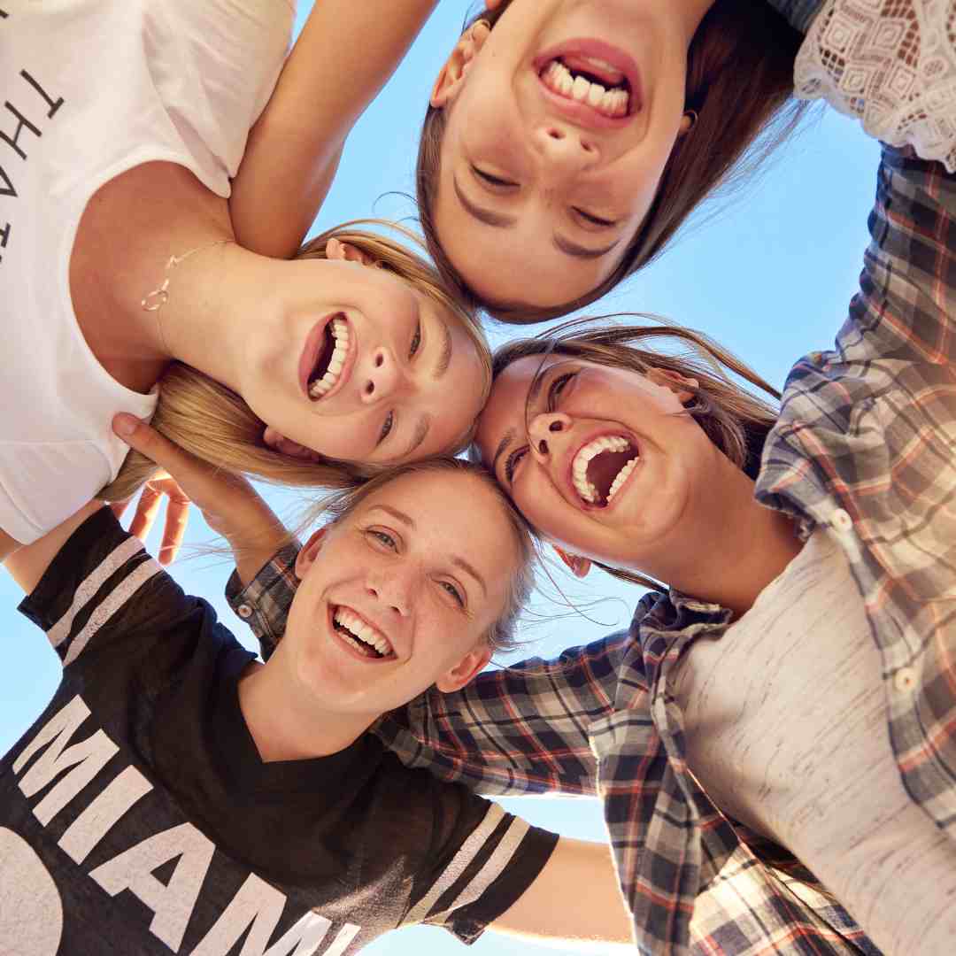 Group of happy teenagers